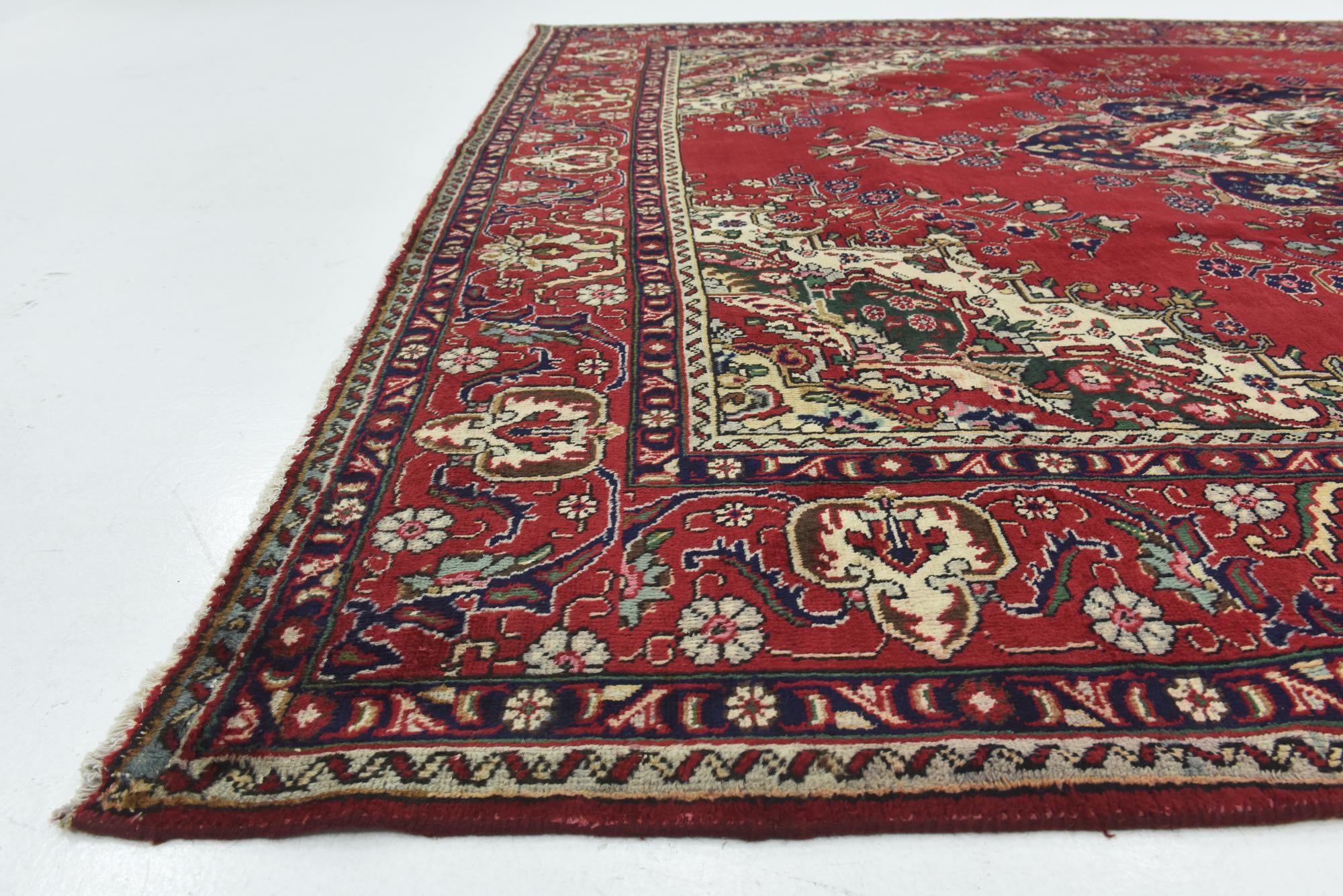 9' 8 x 12' 8 Hand Knotted Tabriz Persian Wool Rug