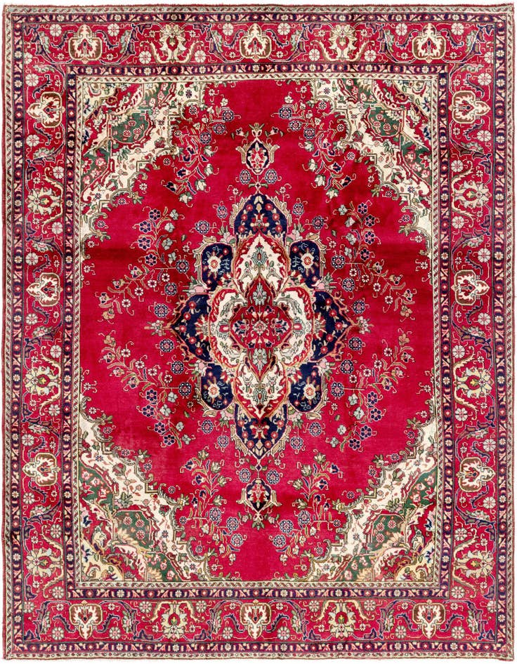 Detail image of 9' 8 x 12' 8 Hand Knotted Tabriz Persian Wool Rug