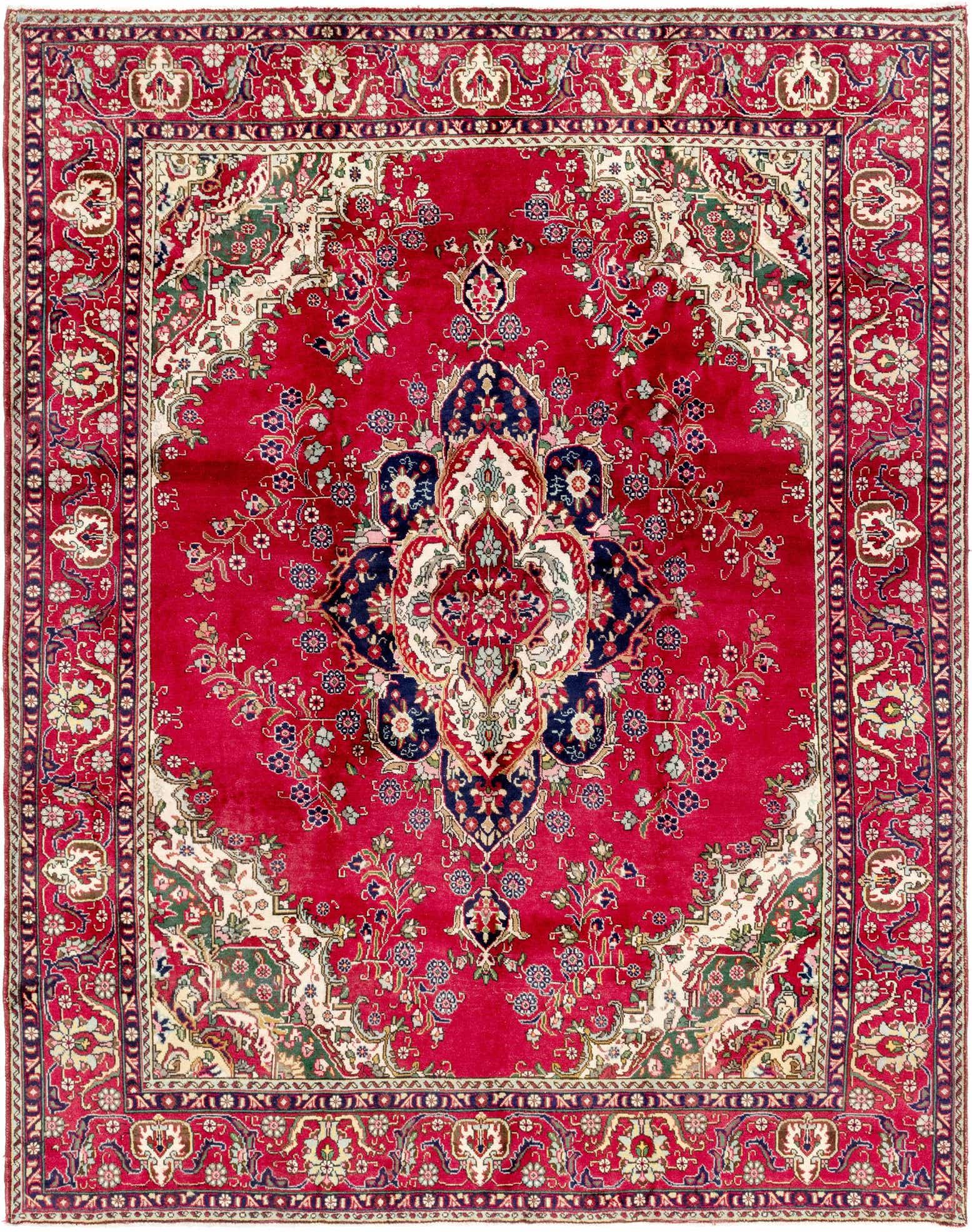 9' 8 x 12' 8 Hand Knotted Tabriz Persian Wool Rug