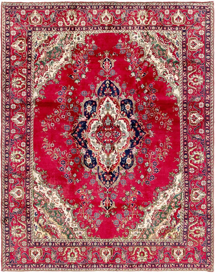 Detail image of 9' 8 x 12' 8 Hand Knotted Tabriz Persian Wool Rug