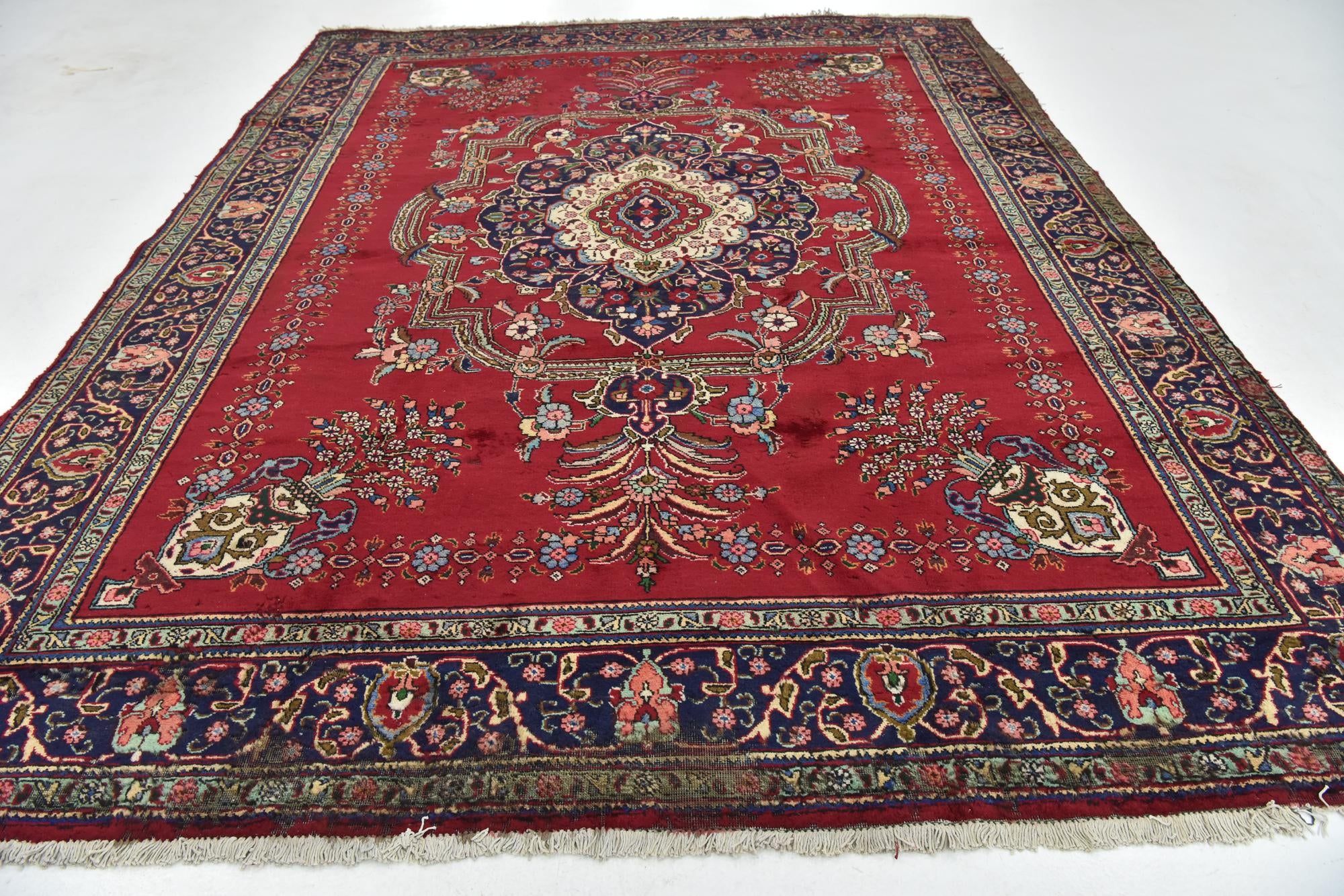 9' 9 x 12' 10 Hand Knotted Tabriz Persian Wool Rug