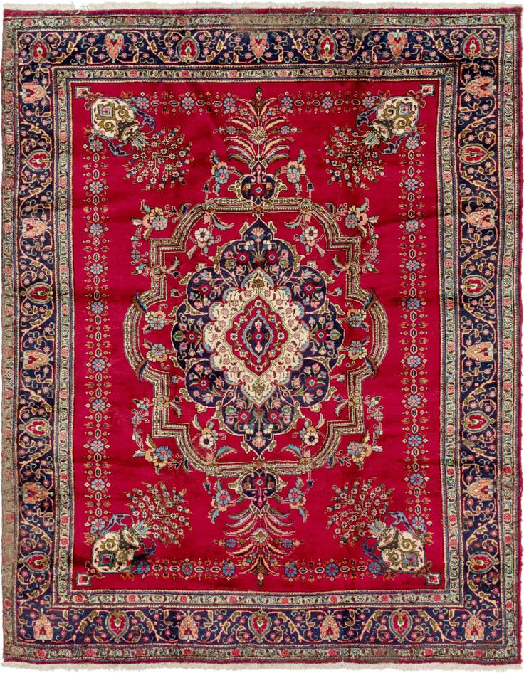 Detail image of 9' 9 x 12' 10 Hand Knotted Tabriz Persian Wool Rug