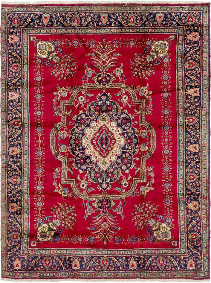 Detail image of 9' 9 x 12' 10 Hand Knotted Tabriz Persian Wool Rug