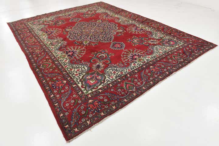 9' 7 x 12' 7 Hand Knotted Tabriz Persian Wool Rug