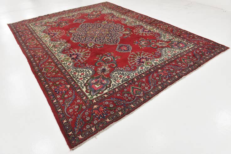 Detail image of 9' 7 x 12' 7 Hand Knotted Tabriz Persian Wool Rug