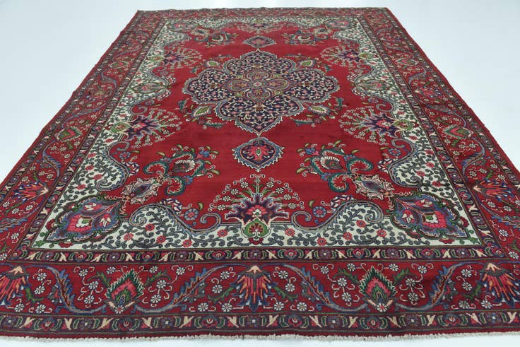 Detail image of 9' 7 x 12' 7 Hand Knotted Tabriz Persian Wool Rug