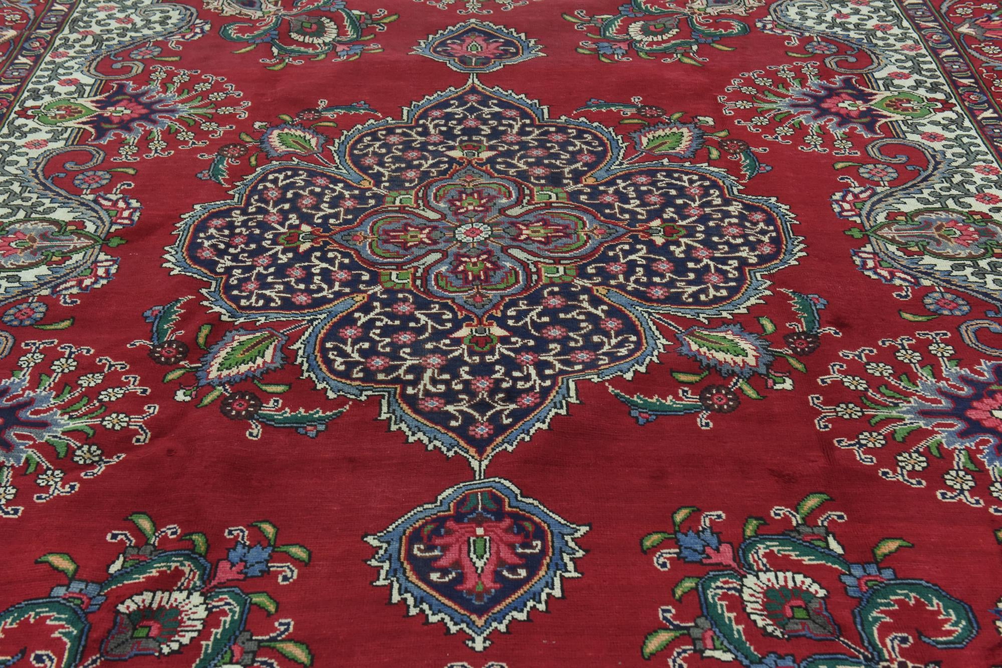 9' 7 x 12' 7 Hand Knotted Tabriz Persian Wool Rug