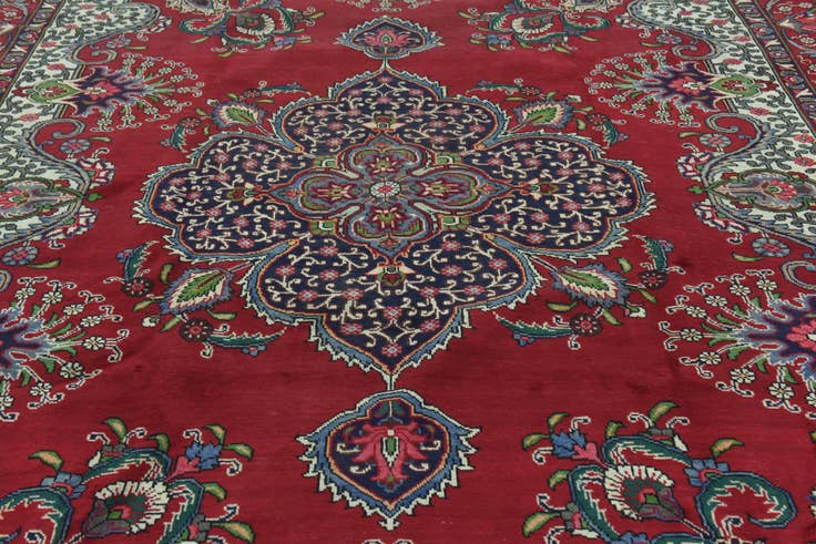 Detail image of 9' 7 x 12' 7 Hand Knotted Tabriz Persian Wool Rug