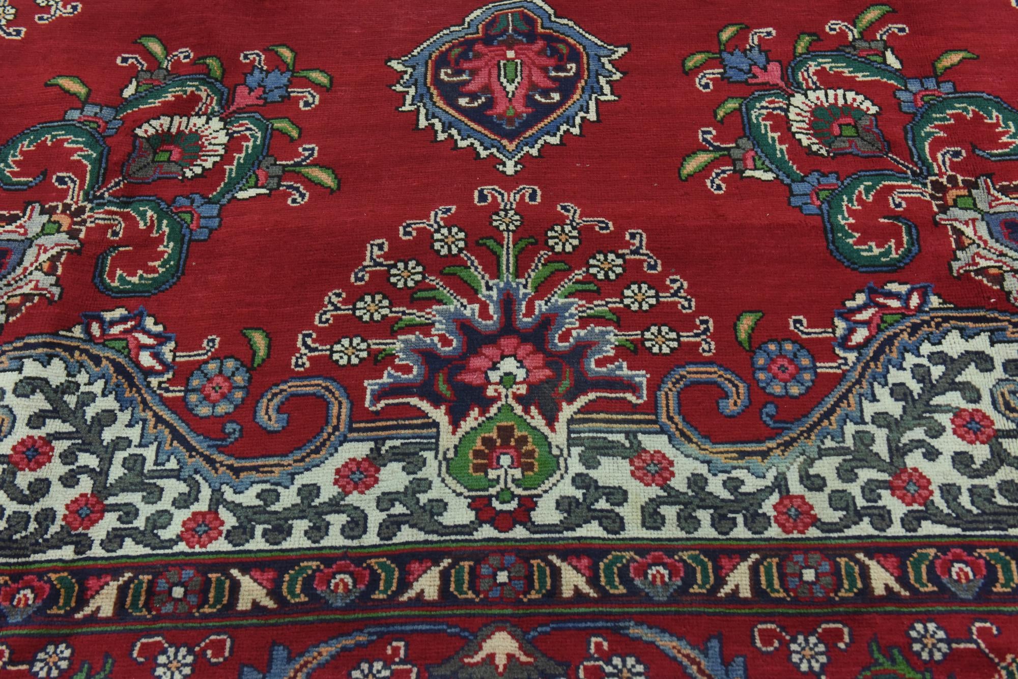 9' 7 x 12' 7 Hand Knotted Tabriz Persian Wool Rug