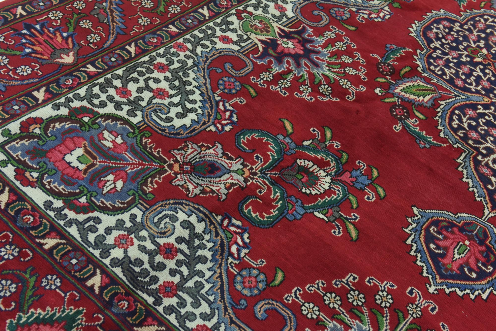 9' 7 x 12' 7 Hand Knotted Tabriz Persian Wool Rug