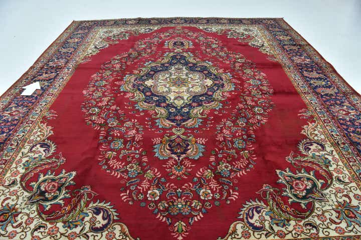 10' x 12' 6 Hand Knotted Tabriz Persian Wool Rug