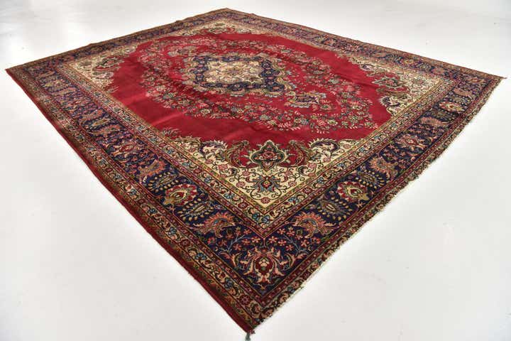 10' x 12' 6 Hand Knotted Tabriz Persian Wool Rug