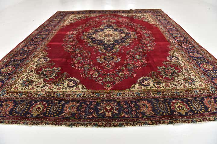 10' x 12' 6 Hand Knotted Tabriz Persian Wool Rug
