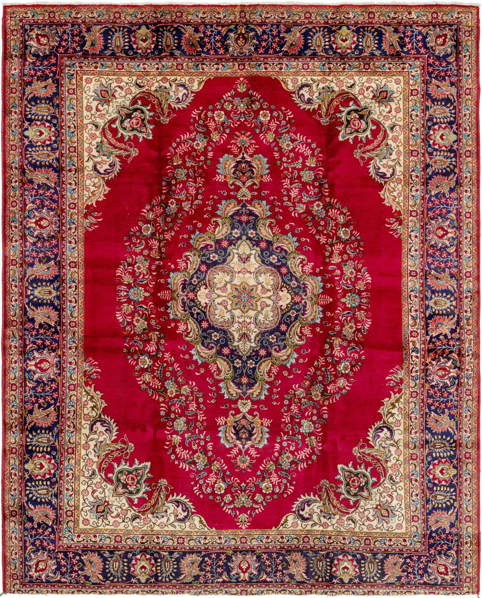 10' x 12' 6 Hand Knotted Tabriz Persian Wool Rug