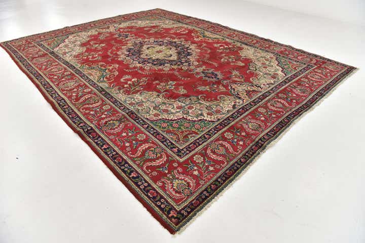 10' x 12' 9 Hand Knotted Tabriz Persian Wool Rug
