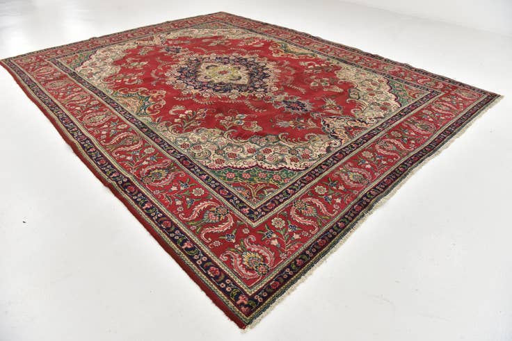 Detail image of 10' x 12' 9 Hand Knotted Tabriz Persian Wool Rug