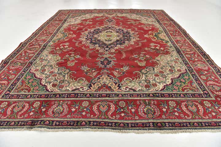 10' x 12' 9 Hand Knotted Tabriz Persian Wool Rug