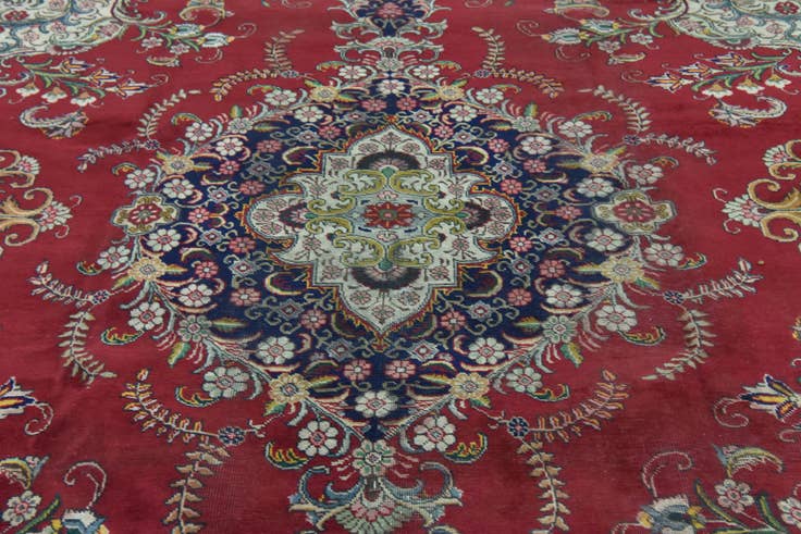 Detail image of 10' x 12' 9 Hand Knotted Tabriz Persian Wool Rug