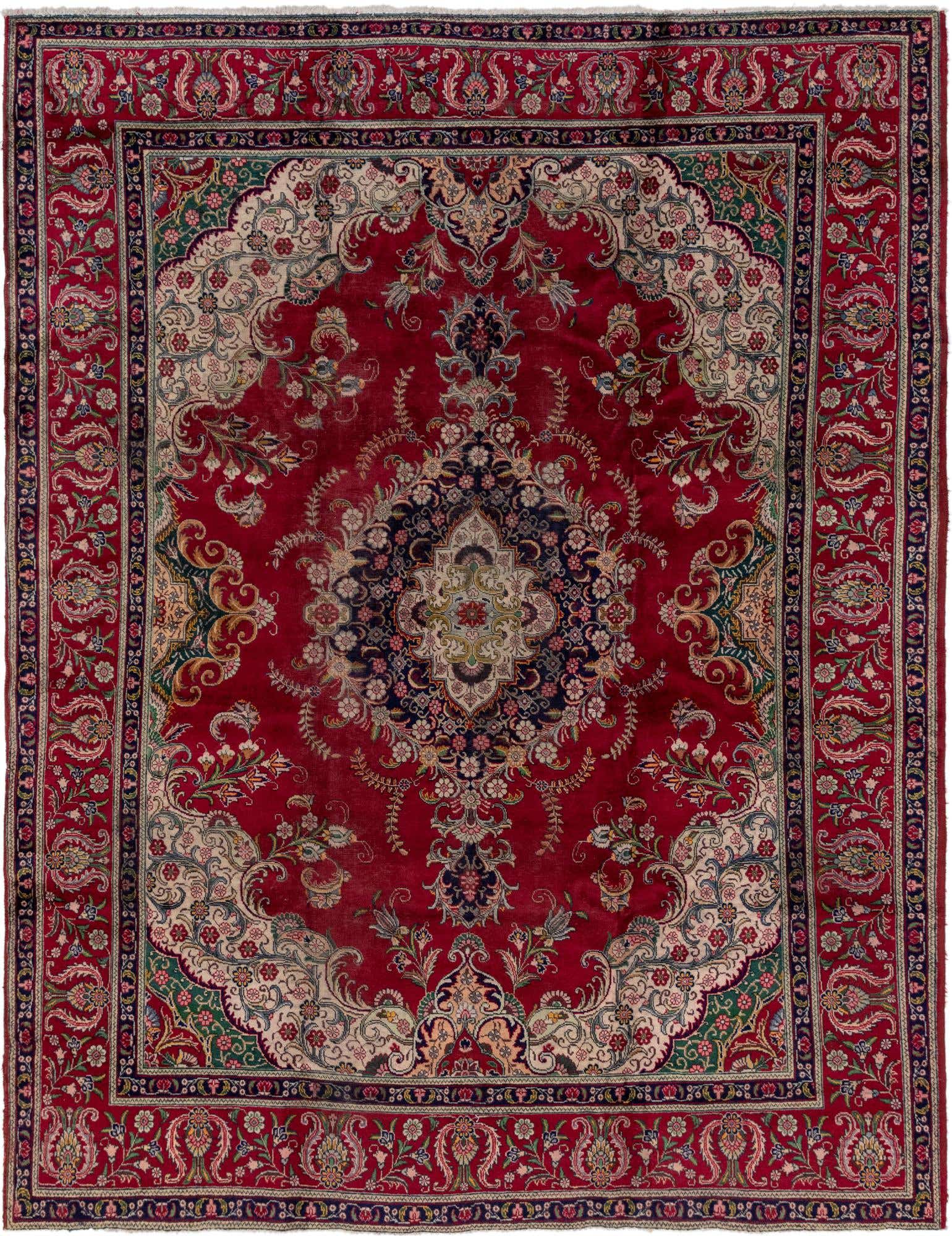 10' x 12' 9 Hand Knotted Tabriz Persian Wool Rug
