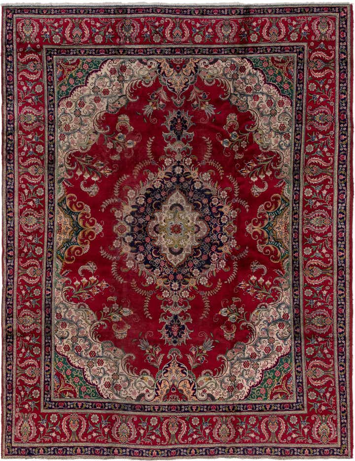 10' x 12' 9 Hand Knotted Tabriz Persian Wool Rug