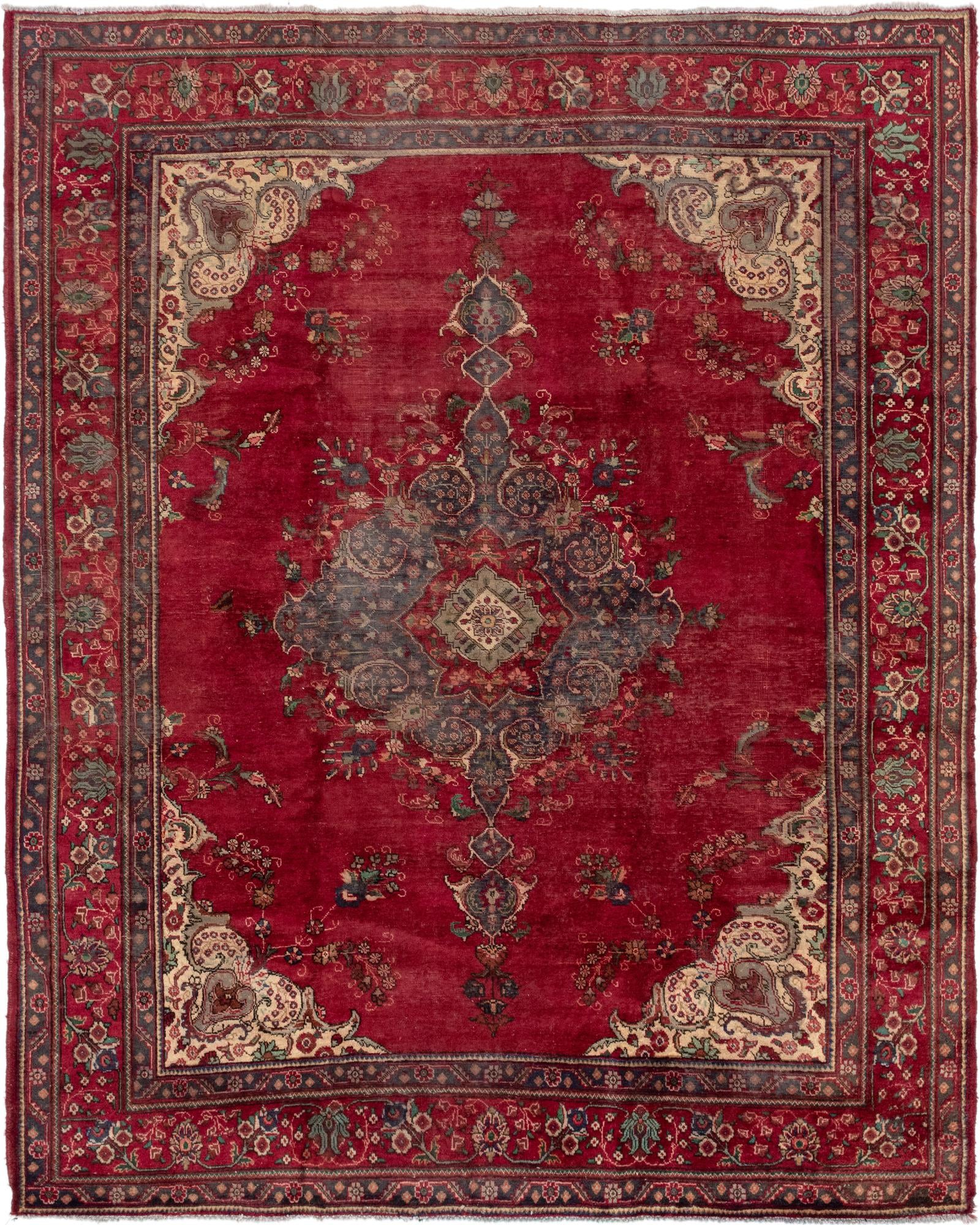 9' 8 x 11' 10 Hand Knotted Tabriz Persian Wool Rug