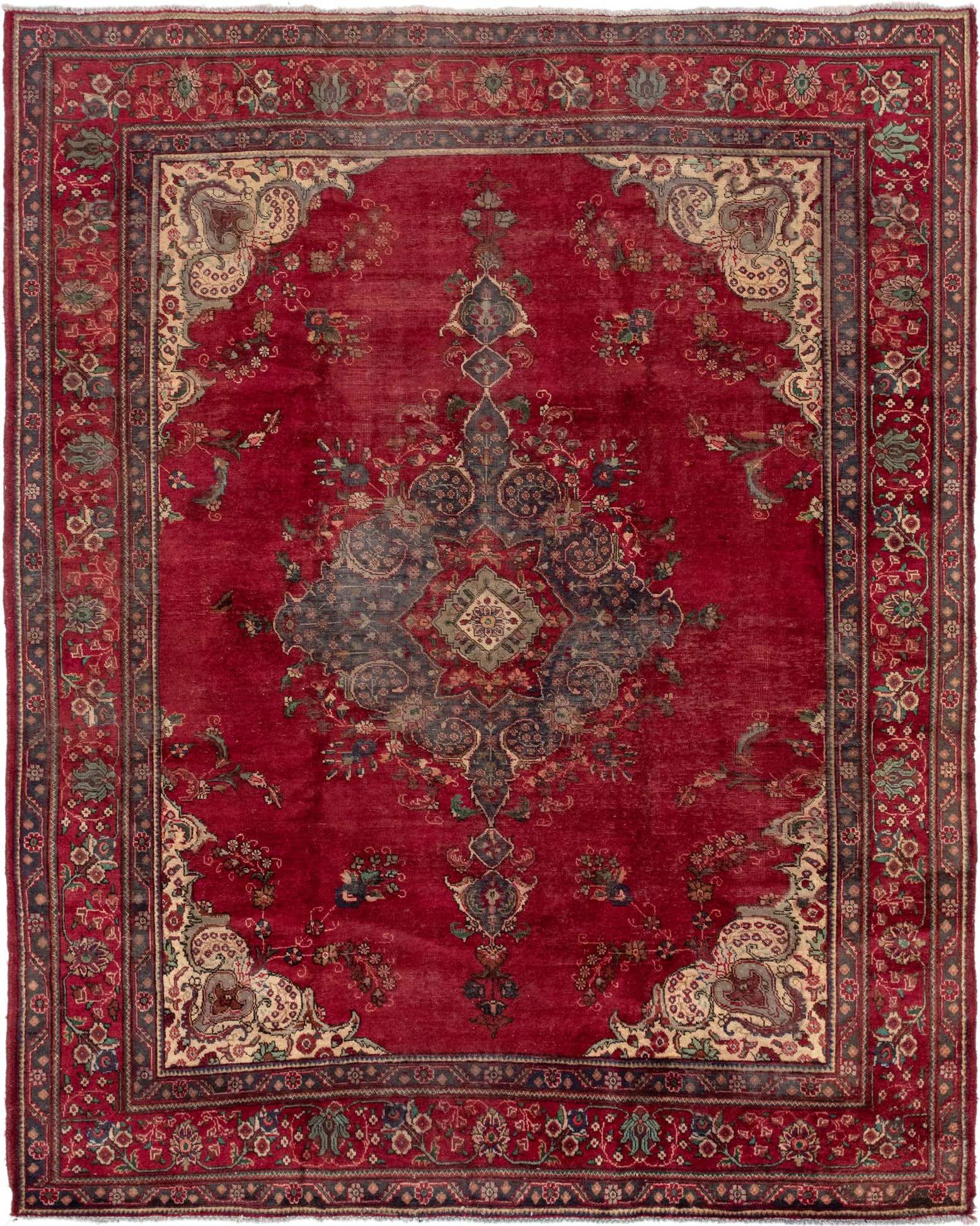 9' 8 x 11' 10 Hand Knotted Tabriz Persian Wool Rug