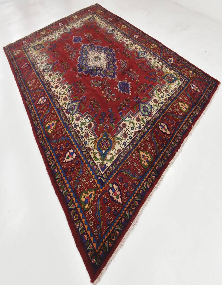 Detail image of 9' 6 x 12' 10  Hand Knotted Tabriz Persian Wool Rug