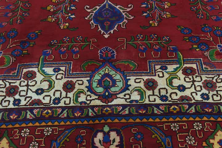 9' 6 x 12' 10 Hand Knotted Tabriz Persian Wool Rug