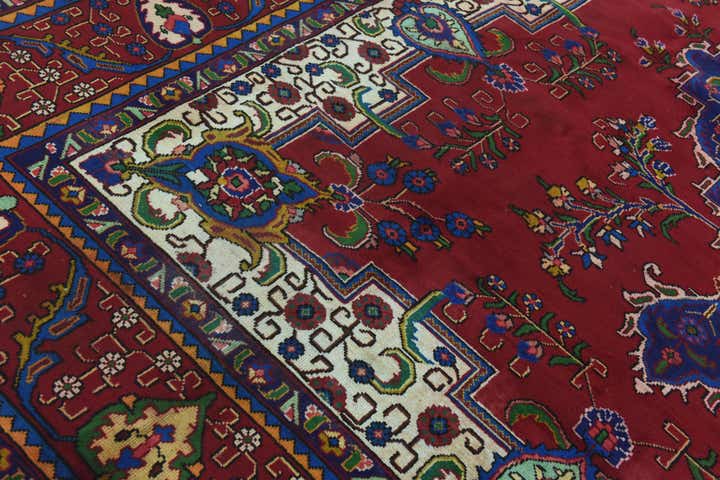 9' 6 x 12' 10 Hand Knotted Tabriz Persian Wool Rug