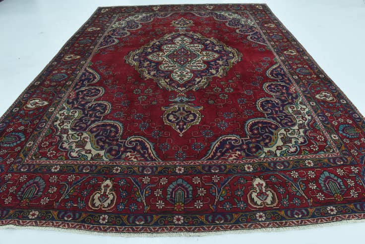 Detail image of 9' 9 x 12' 9 Hand Knotted Tabriz Persian Wool Rug