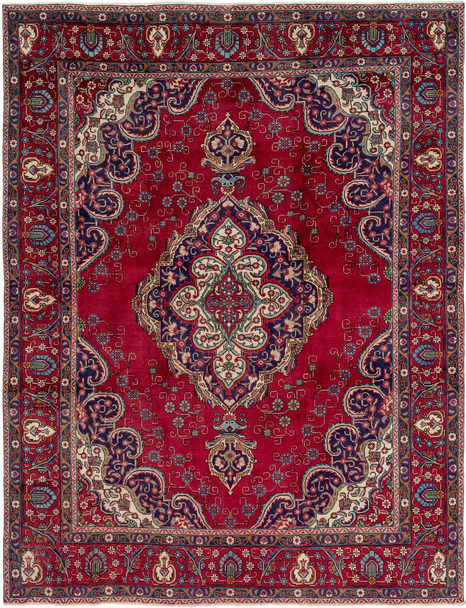 9' 9 x 12' 9 Hand Knotted Tabriz Persian Wool Rug