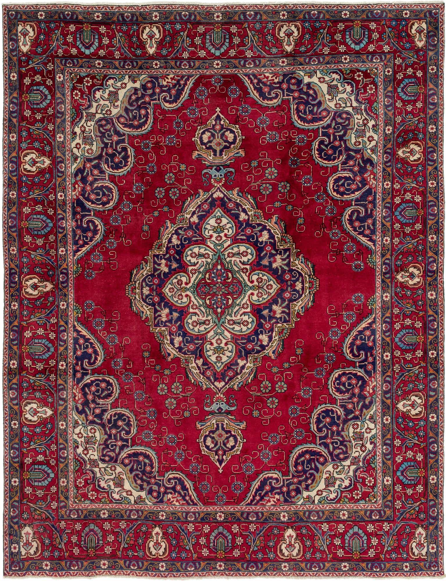 9' 9 x 12' 9 Hand Knotted Tabriz Persian Wool Rug