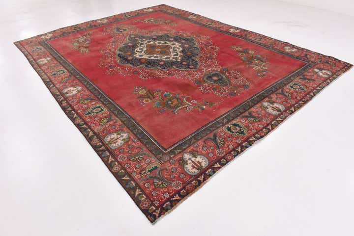 9' 7 x 12' 8 Hand Knotted Tabriz Persian Wool Rug