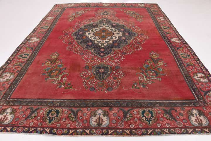 9' 7 x 12' 8 Hand Knotted Tabriz Persian Wool Rug