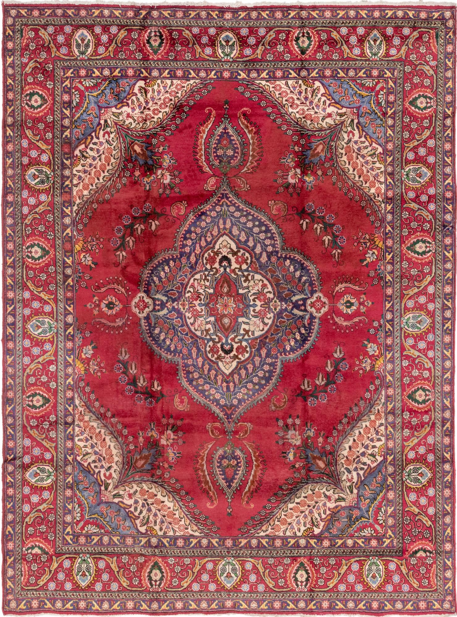 9' 7 x 13' 3 Hand Knotted Tabriz Persian Wool Rug