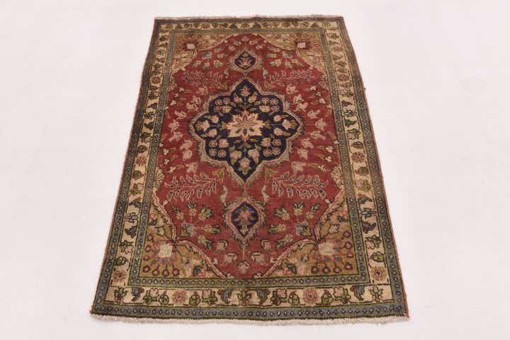 3' 3 x 4' 10 Hand Knotted Tabriz Persian Wool Rug