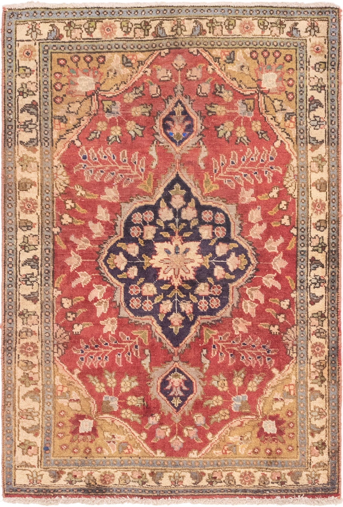 3' 3 x 4' 10 Hand Knotted Tabriz Persian Wool Rug