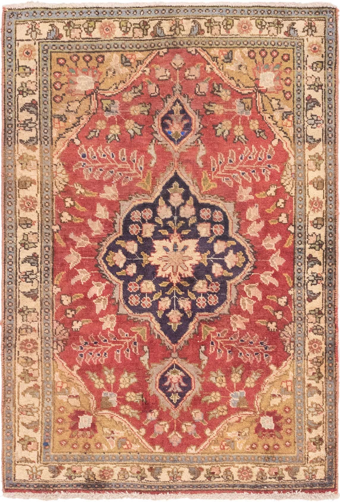 3' 3 x 4' 10 Hand Knotted Tabriz Persian Wool Rug