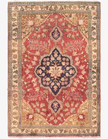 3' 3 x 4' 10 Hand Knotted Tabriz Persian Wool Rug