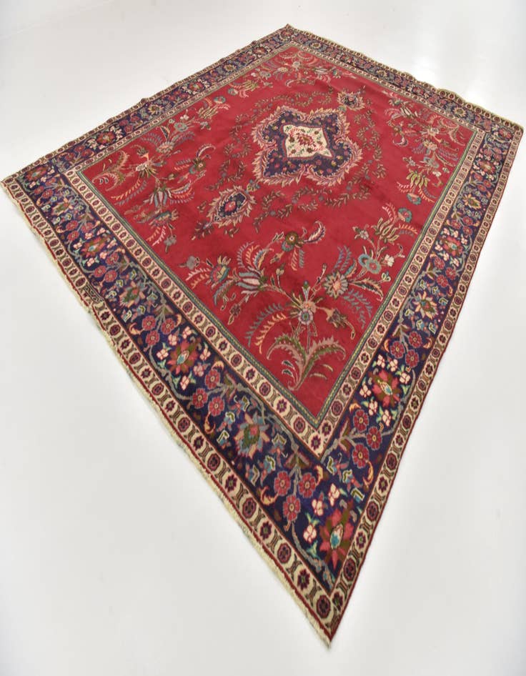 Detail image of 9' 8 x 12' 6 Hand Knotted Tabriz Persian Wool Rug