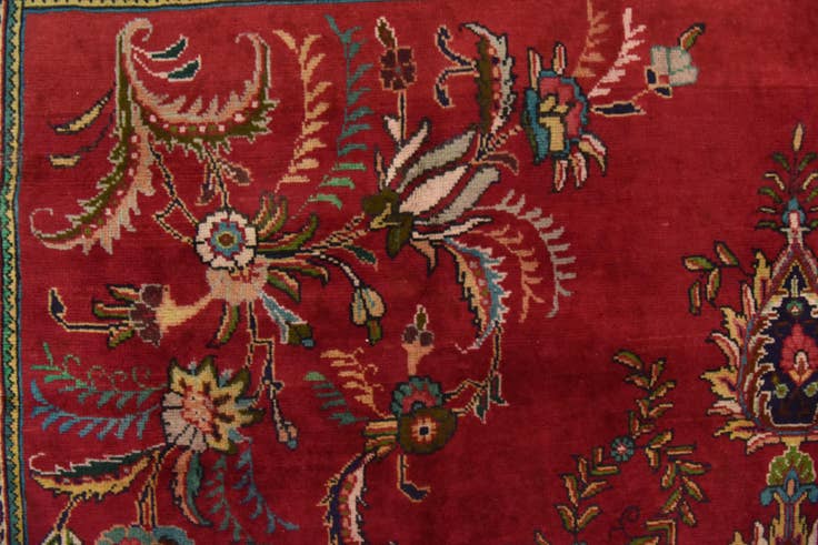 Detail image of 9' 8 x 12' 6 Hand Knotted Tabriz Persian Wool Rug