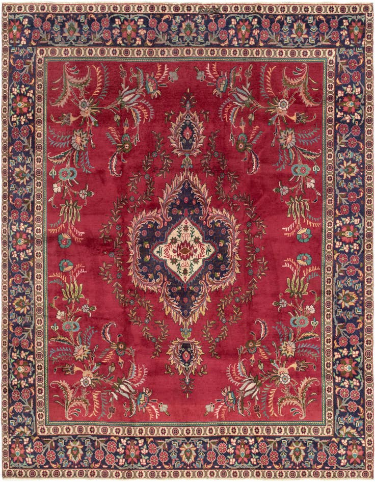 Detail image of 9' 8 x 12' 6 Hand Knotted Tabriz Persian Wool Rug