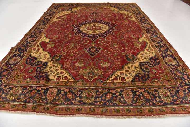 9' 7 x 12' 10 Hand Knotted Tabriz Persian Wool Rug