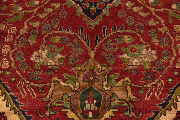 Detail image of 9' 7 x 12' 10 Hand Knotted Tabriz Persian Wool Rug