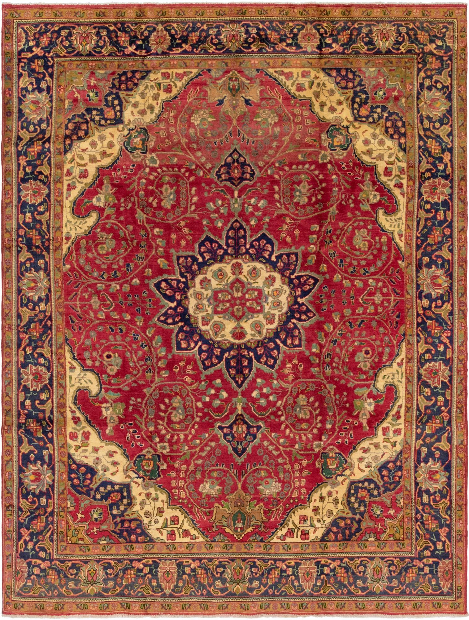 9' 7 x 12' 10 Hand Knotted Tabriz Persian Wool Rug