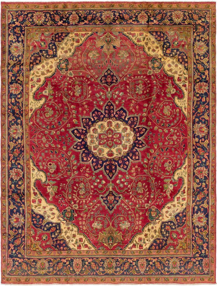 9' 7 x 12' 10 Hand Knotted Tabriz Persian Wool Rug