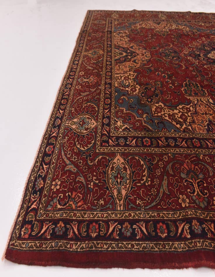 Detail image of 9' 9 x 13'  Hand Knotted Tabriz Persian Wool Rug