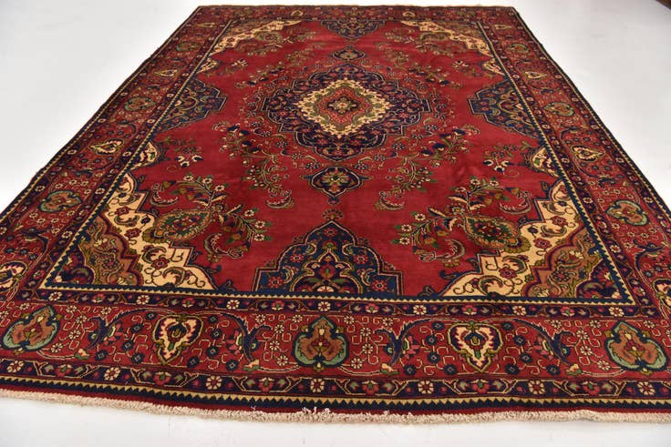 Detail image of 9' 6 x 13' Hand Knotted Tabriz Persian Wool Rug