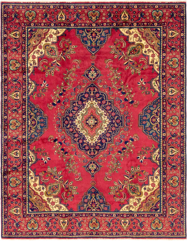 Detail image of 9' 6 x 13' Hand Knotted Tabriz Persian Wool Rug