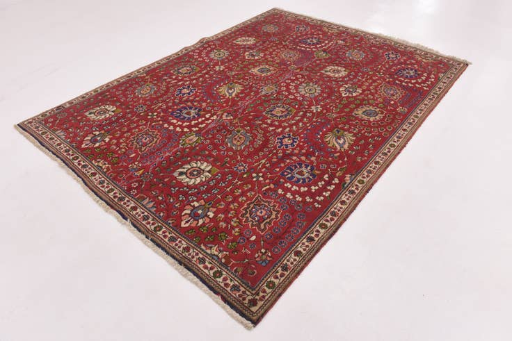 Detail image of 6' 8 x 9' Hand Knotted Tabriz Persian Wool Rug